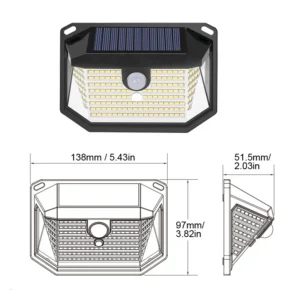 SolarGlow 178 : Lampe solaire extérieur LED 178 LED
