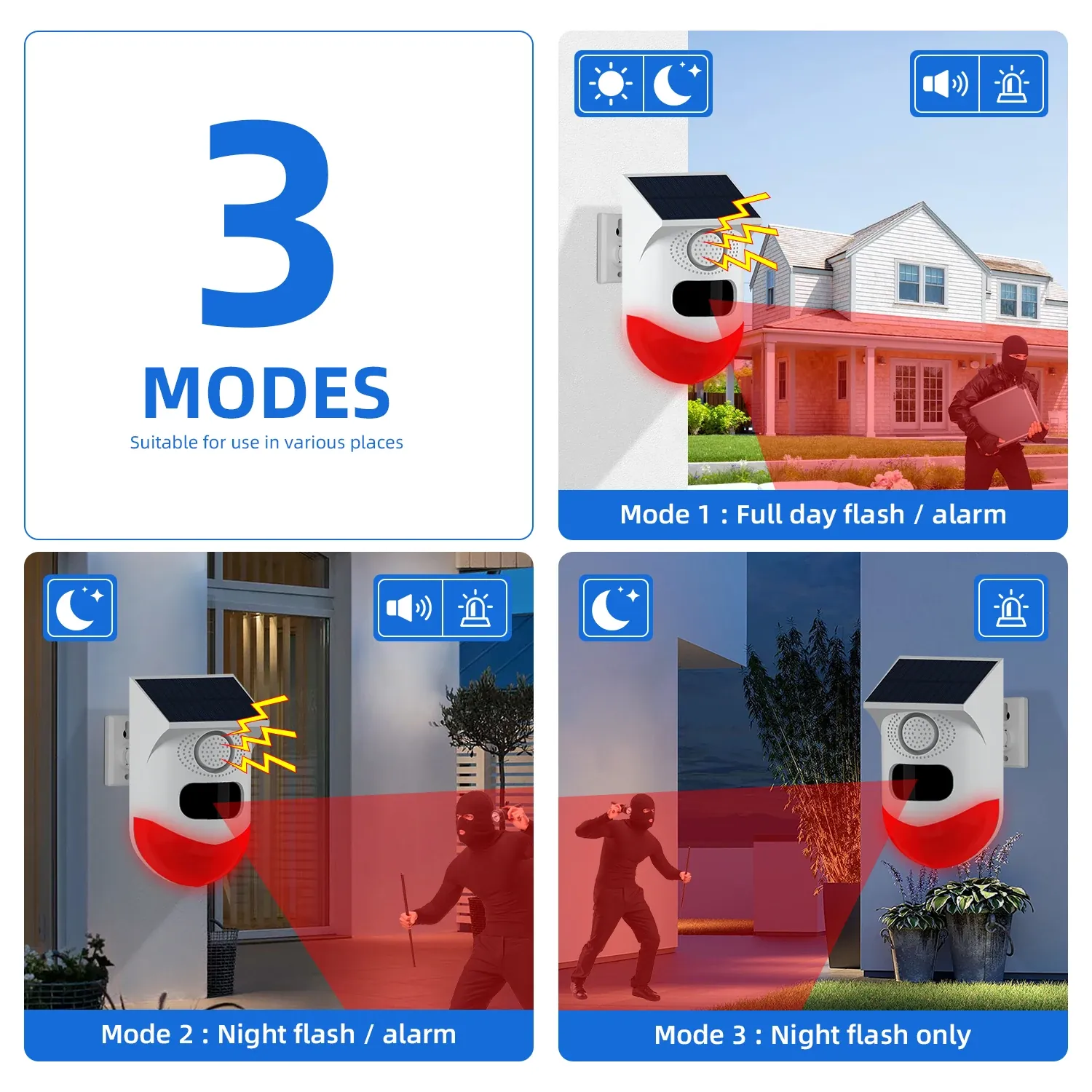 Alarme Solaire Extérieure Angus: Sécurité Maison 120 d B – Image 4