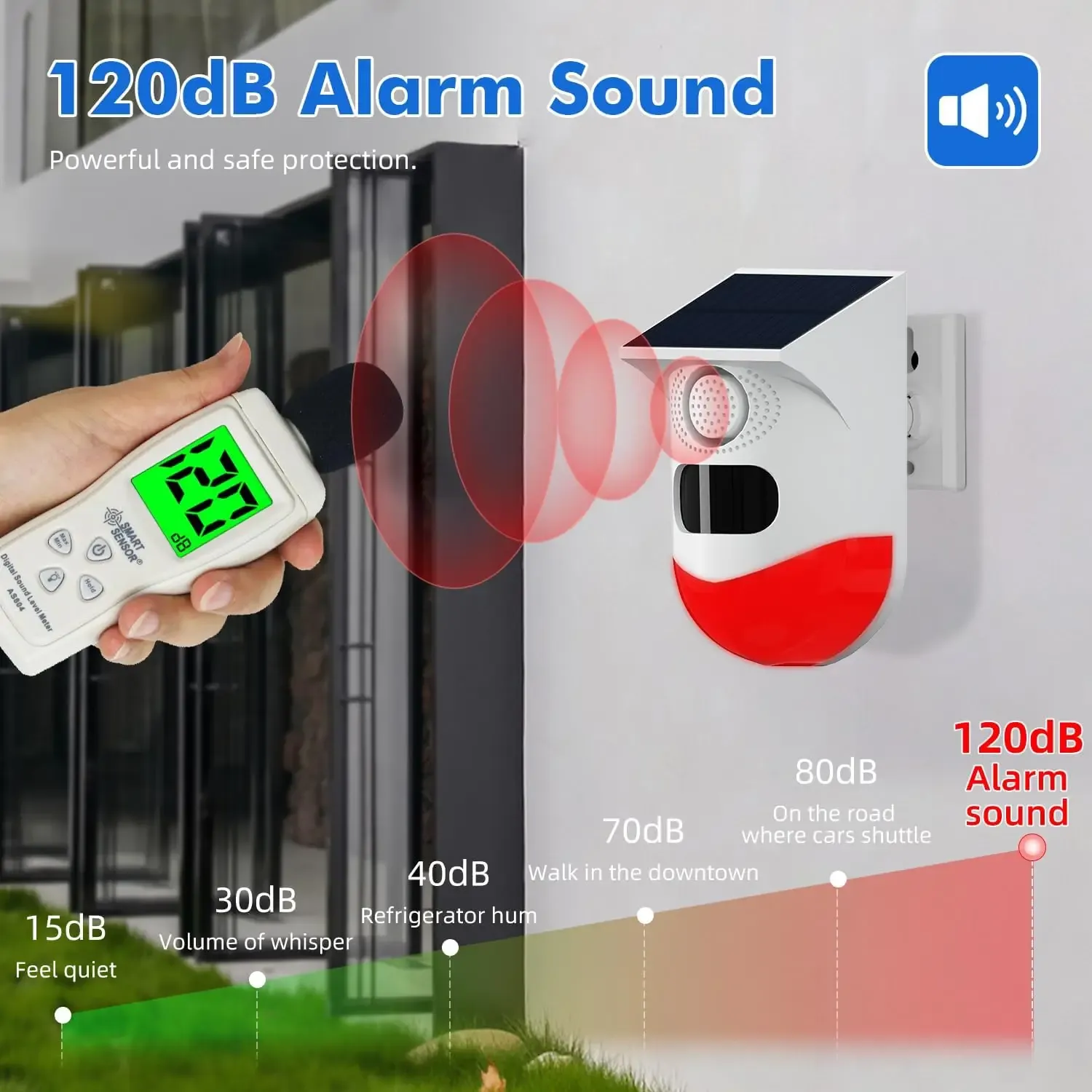 Alarme Solaire Extérieure Angus: Sécurité Maison 120 d B – Image 3